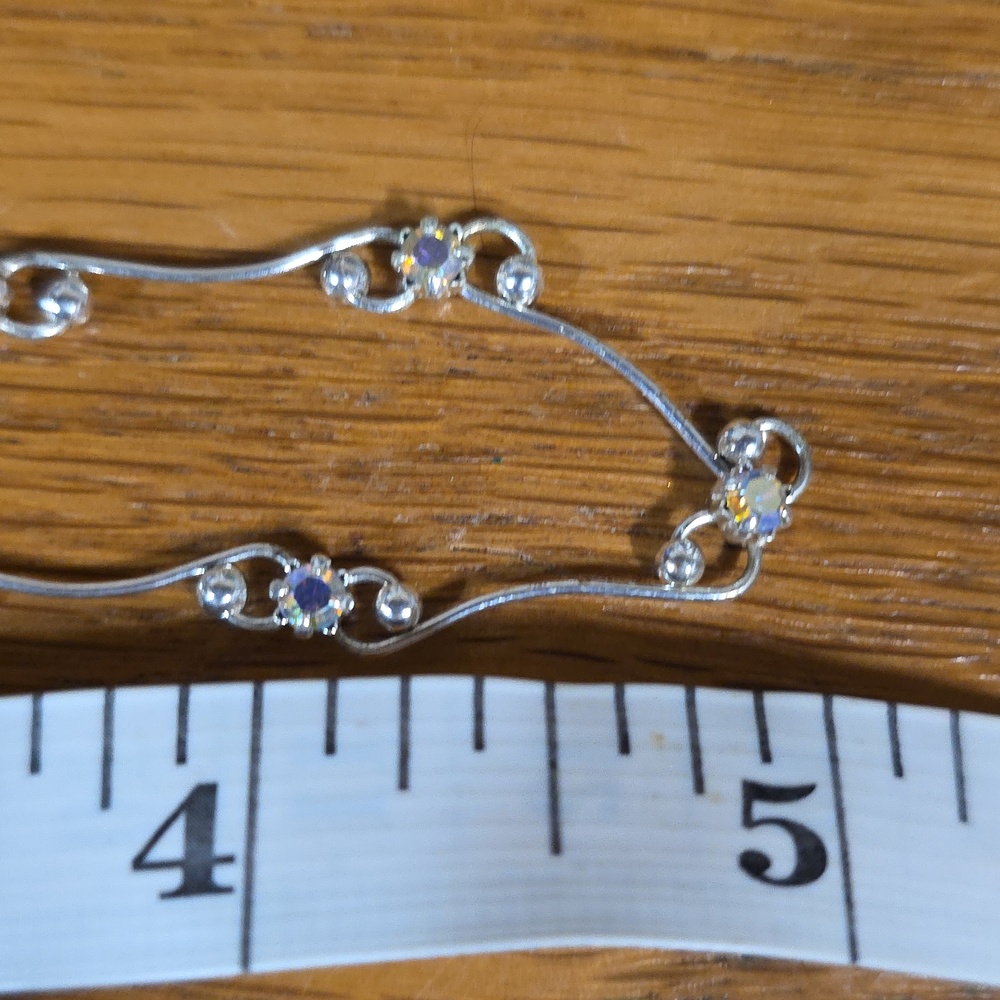 Silver-Tone Crystal Station Bracelet with Multicolor Accents - Picture 3 of 6